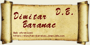 Dimitar Baranac vizit kartica